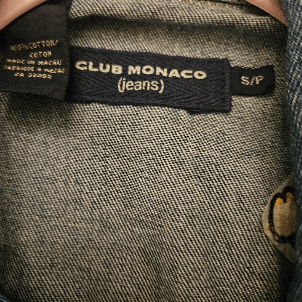 Vintage Club Monaco Denim Patched Vest #Snoopy #PiyoPiyo - Picture 3 of 3